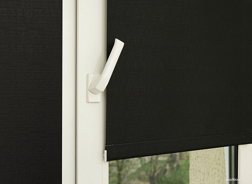 Рулонные шторы Delfa Сантайм Лен СРШ-01 МД2681 (34x170, черный)