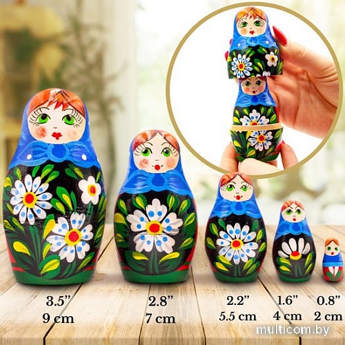 Развивающая игра Брестская Матрешка Девушка в сарафане с маргаритками (набор 5 шт)