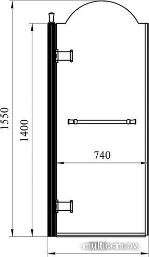 Стеклянная шторка для ванны Radomir 1-08-0-0-0-106