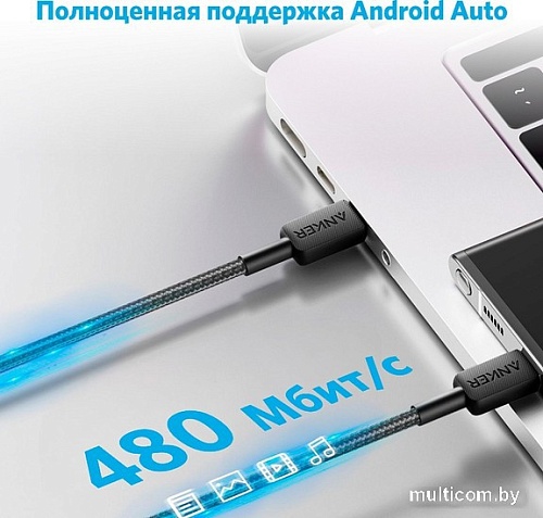 Кабель Anker PowerLine 322 USB Type-C - USB Type-C A81F6G11 (1.8 м, черный)