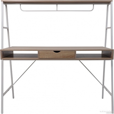 Стол AksHome Vector (светлый дуб/белый металл)