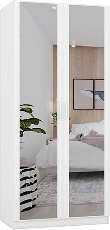 Шкаф распашной Интермебель Марсель 580 2 зеркала МР-09 (белый премиум)