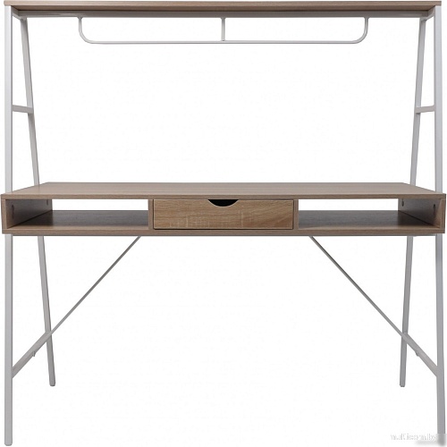 Стол AksHome Vector (светлый дуб/белый металл)