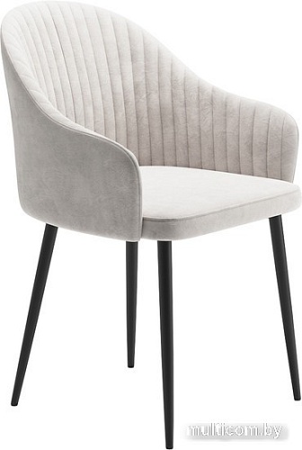 Стул с подлокотниками Табурет Шелл Бренди (02 молочный/черный каркас)