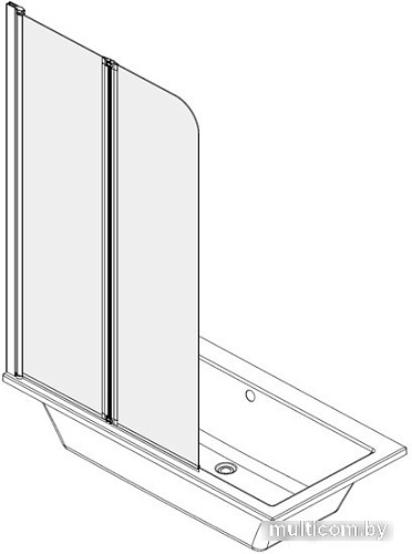 Стеклянная шторка для ванны Azario Boston AZ-142 100x140 см