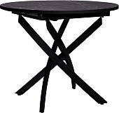 Кухонный стол Мир стульев №31 90x90x30 (мрамор марквина черный/черный муар)
