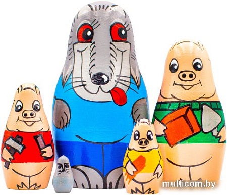 Развивающая игра Брестская Матрешка Три поросенка (набор 5 шт)