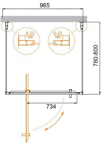 Душевой уголок Cezares MOLVENO-BA2-100/80-C-Cr-IV