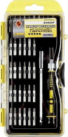 Набор отверток прецизионных Энкор 19842 (36 предметов)