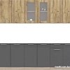 Готовая кухня Интерлиния Мила 23 без столешницы (дуб золотой/антрацит)