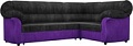 Угловой диван Mebelico Карнелла 60284 (черный/фиолетовый)