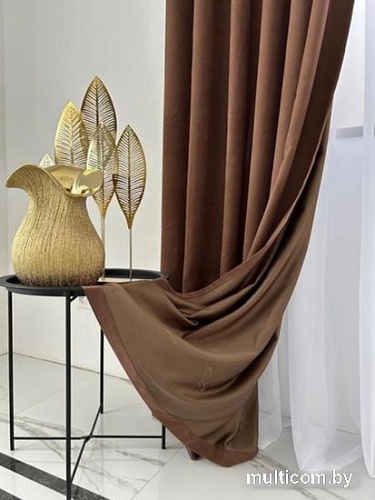 Комплект штор Модный текстиль Канвас 03L 112MTKANVASMO2-2 2.6x3 (2шт, коричневый/серебряный матовый)