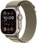 Умные часы Apple Watch Ultra 2 LTE 49 мм (титановый корпус, титановый/оливковый, текстильный ремешок размера M)