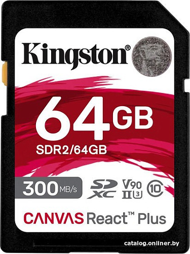 Карта памяти Kingston Canvas React Plus SDXC 64GB