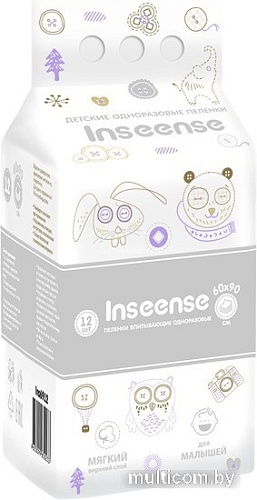 Пеленка одноразовая Inseense 60x90 Ins6912 (12 шт)