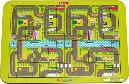 Мозаика/пазл WoodLand Toys Тетрис большой Карта города 065104