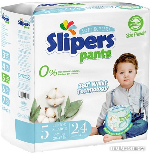 Трусики-подгузники Slipers 5 Junior XL (9-21 кг) 24 шт