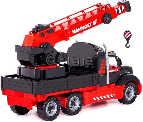 Игрушечный транспорт Полесье Mammoet автомобиль-кран 56832 (черный/красный)