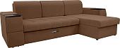 Диван Сириус Лидер-13 с оттоманкой ППУ 285x165 (Eva 03 светло-коричневый)