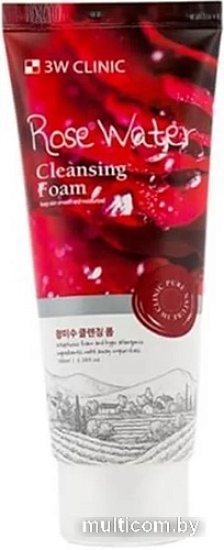 3W Clinic Пенка для умывания Rose Water Foam Cleansing 100 мл