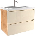 ЗОВ Тумба под умывальник Эридан 60 (беж глянец/дуб)
