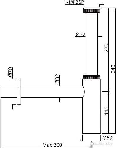 Сифон Jaquar ALD-GMP-769L300X190