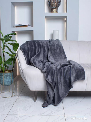 Плед Casa Conforte Royal Flannel 160x220 6155319 (темно-серый)