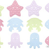 Комплект ковриков для купания Roxy Kids Sea Animals Soft Colors RBM-012-SA (12 шт)