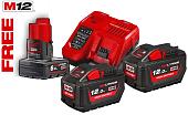 Аккумулятор с зарядным устройством Milwaukee M18 HNRG-122 4933464261 (2x12 Ач + 1x6 Ач/12-18В)