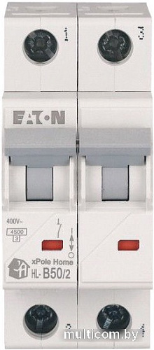 Выключатель автоматический Eaton HL-B502 2P 50A B 4.5кA 2M 194766