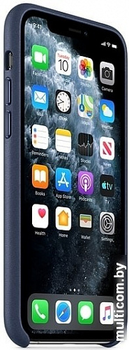 Чехол Apple Leather Case для iPhone 11 Pro (темно-синий)