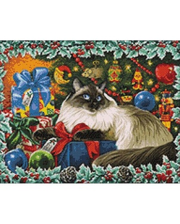 Алмазная мозаика Wizardi Рождественские цвета 2WD2422