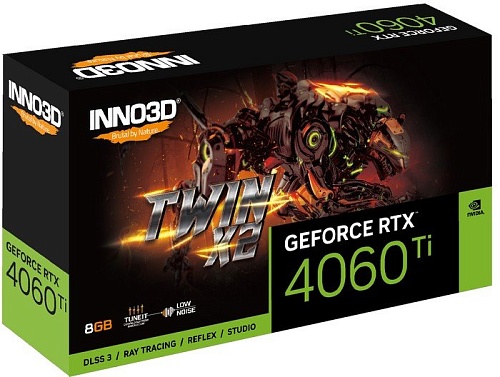 Видеокарта Inno3D GeForce RTX 4060 Ti 8GB Twin X2 N406T2-08D6-171153N