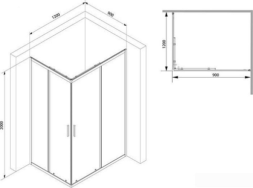 Душевой уголок AM.PM Gem S W93G-404-120290-BT