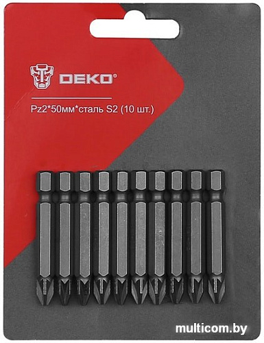 Набор бит Deko PZ2 50мм (10 предметов)