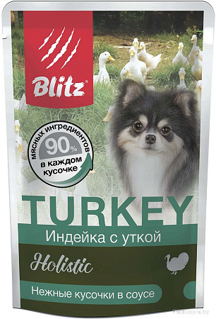Консервированный корм для собак Blitz Holistic Turkey & Duck 85 г