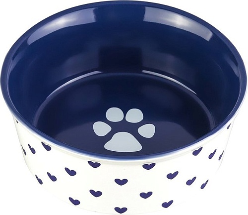 Миска Elan Gallery Лапка на синем и сердечки 230206