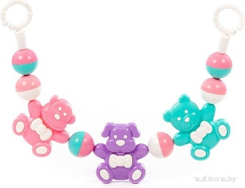 Погремушка Полесье Забавные зверята 24453 (розовый/сиреневый/бирюзовый)