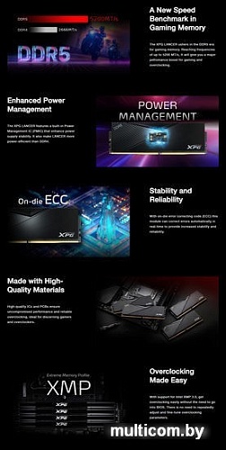 Оперативная память A-Data XPG Lancer 2x16ГБ DDR5 6000 МГц AX5U6000C4016G-DCLABK