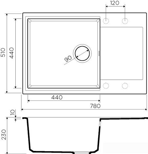 Кухонная мойка Omoikiri Daisen 78-LB MA