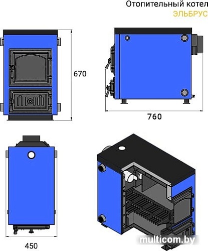 Отопительный котел Везувий Эльбрус-14