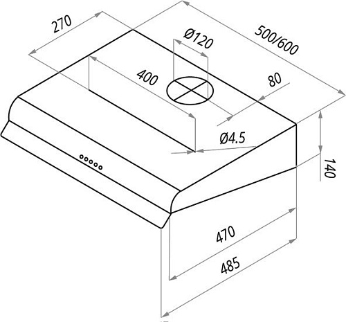 Кухонная вытяжка MAUNFELD MP 350-1 (C) (белый)