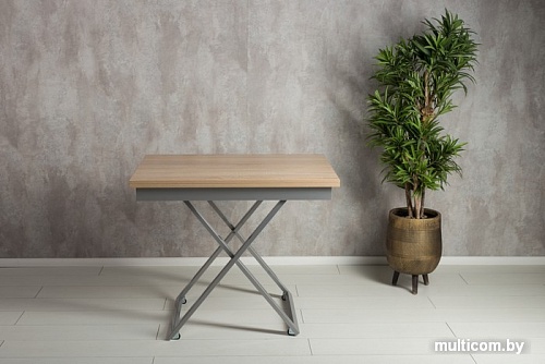 Журнальный столик Levmar Accord D89/S59 (дуб сонома/хром)