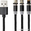 Кабель Sonnen Premium USB Type-A - microUSB/USB Type-C/Ligtning 513561 (1 м, черный)
