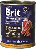 Консервированный корм для собак Brit Premium By Nature Beef & Liver 850 г
