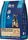 Сухой корм для собак Brit Premium Dog Sensitive с лососем и индейкой 1 кг