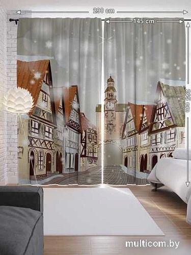 Комплект штор JoyArty Город ждет праздник 1.45x2.65 м (2 шт)