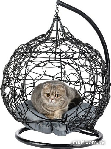 Подвесное кресло BiGarden кокон из искусственного ротанга (черный)