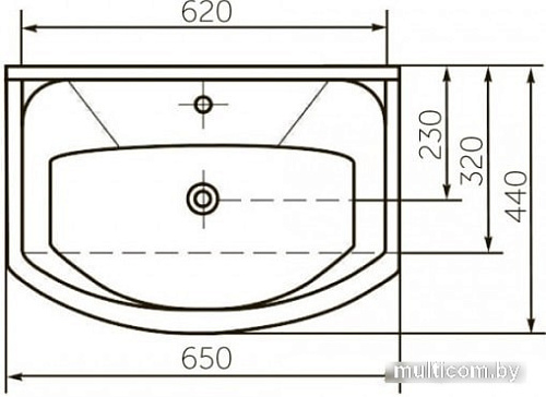 Умывальник Rosa Элеганс 650 65x44