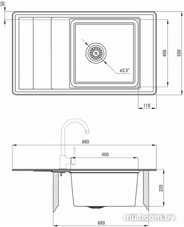 Кухонная мойка Deante Bolero ZHB 0113